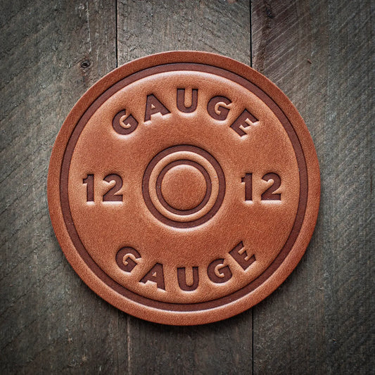 "12 Gauge" Leather Coaster